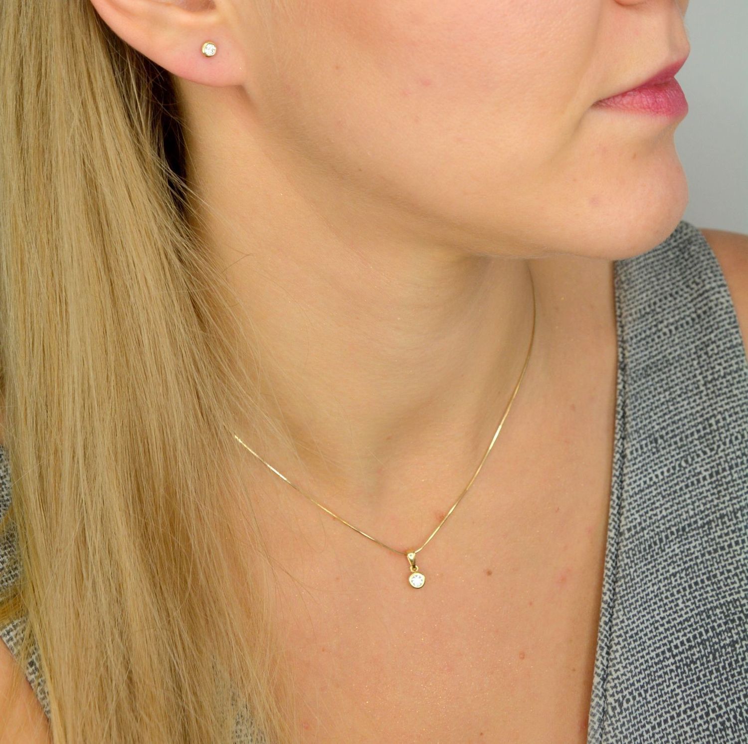 Kolczyki złote DIAMENT żółte złoto, diamenty 0,2 ct E 393.jpg